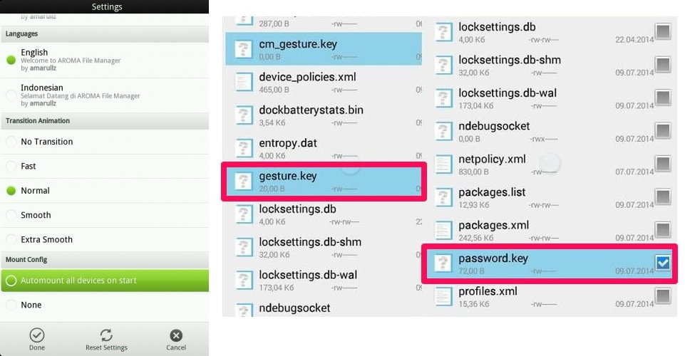 aroma file manager из recovery