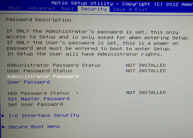 bios password