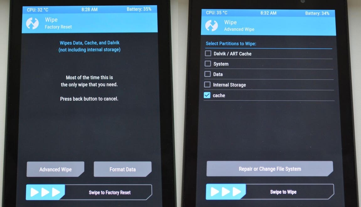 factory reset twrp